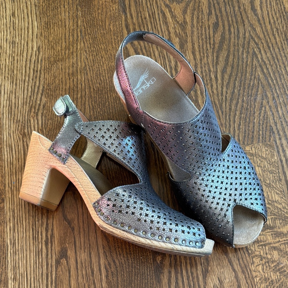 Dansko Teagan Gunmetal Slingback Heels